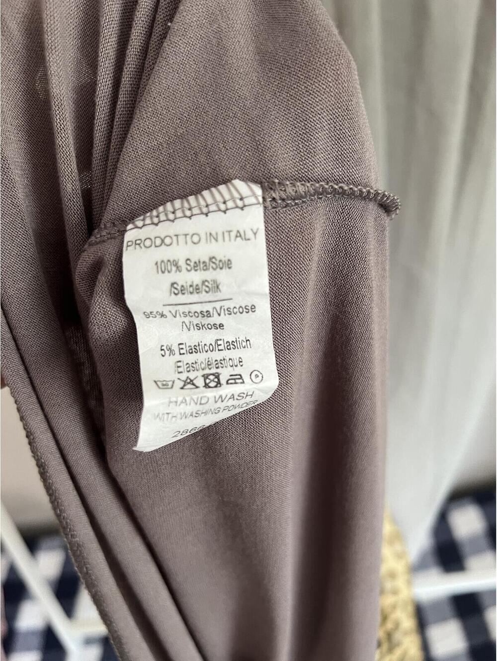 Bella Amore Gray/Tan/Gold/Leopard Ombre 100% Silk Dress, Made in Italy - Picture 6 of 6